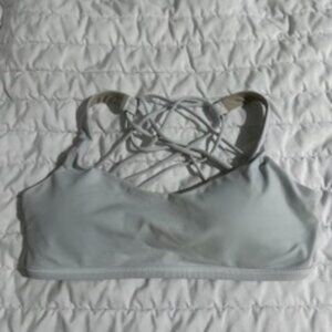 Lululemon Light Gray "Free to Be" Strappy Sports Bra | Size 8